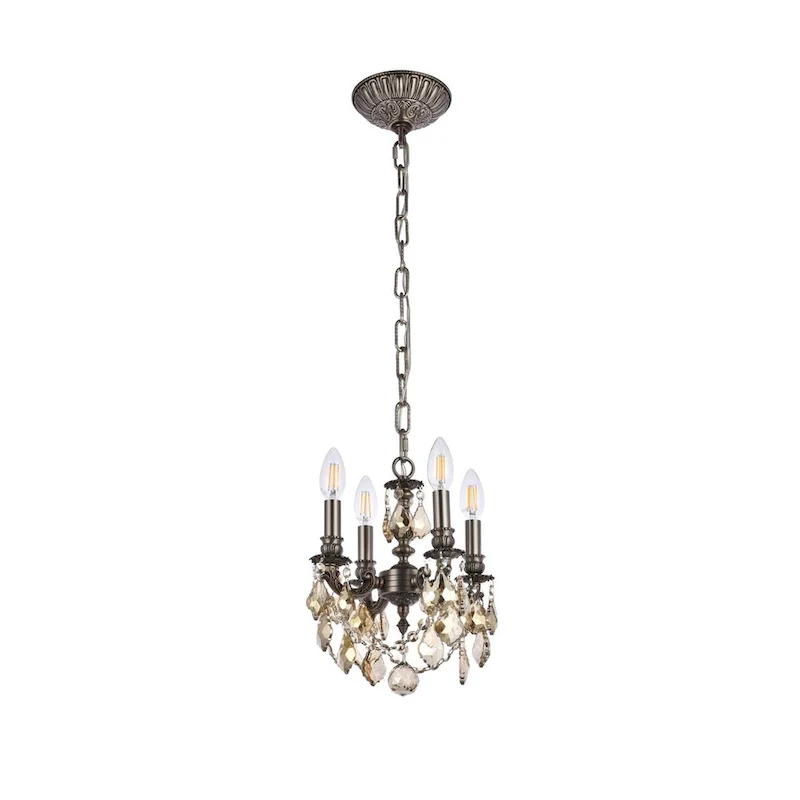 Elegant Lighting 9104D10-GT/RC Lillie 4 Light 10  Wide Crystal