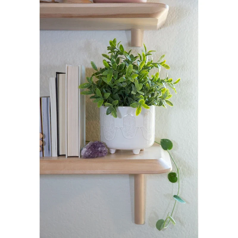 Set of Ceramic Footed Planter 6in & 4.75in