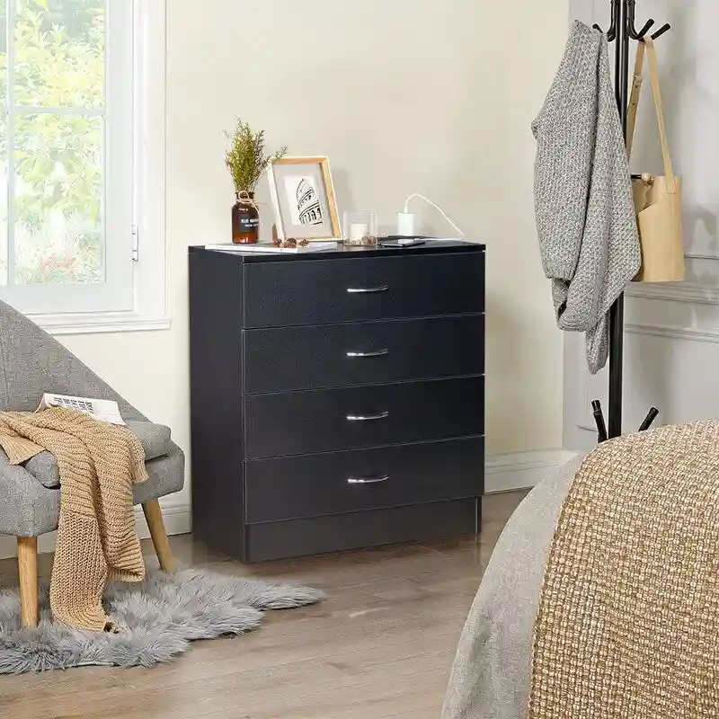 4-Drawer Nightstand Dresser with USB