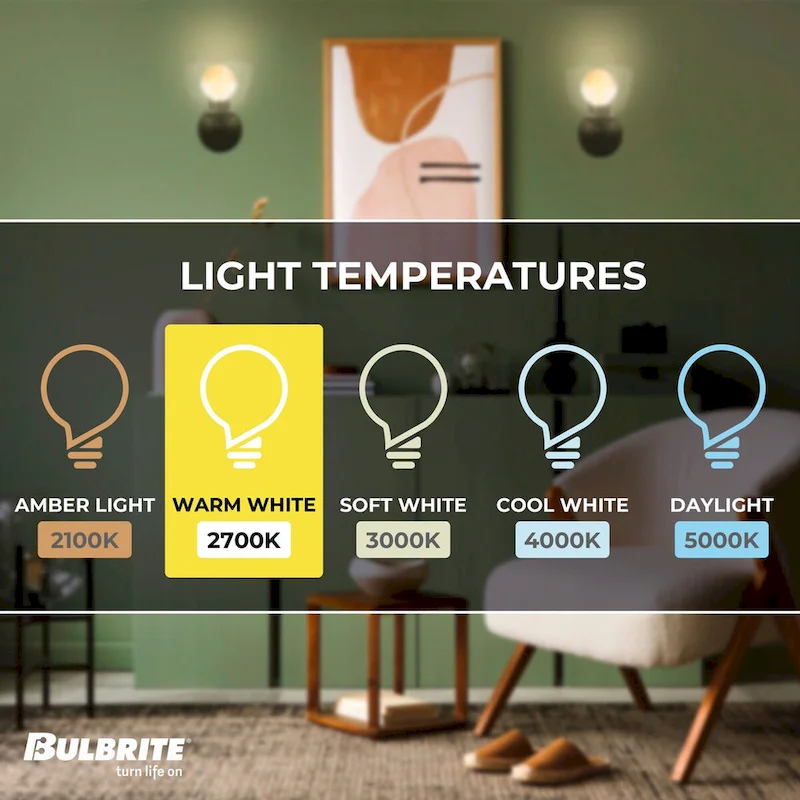 Bulbrite LED Filament Pack of (4) 4.5 Watt Dimmable G25 Light Bulb with Half Gold Glass Finish and Medium (E26) Base