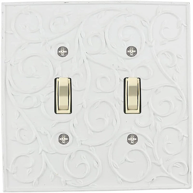 Meriville French Scroll 2 Toggle Wallplate, Double Switch Electrical Cover Plate