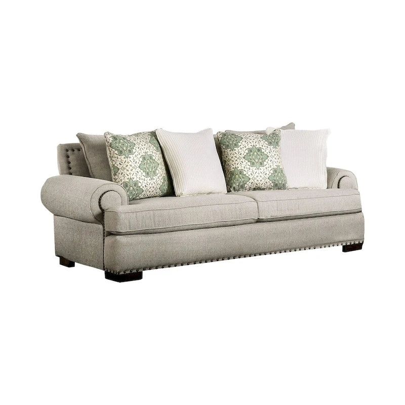 Furniture of America Jula Traditional Linen 2-piece Sofa Set