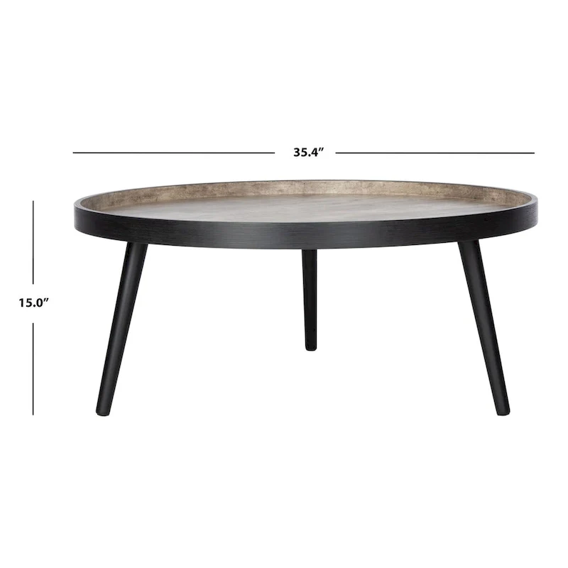 SAFAVIEH Arline Round Tray Top Coffee Table - 35.4 x 35.4 x 15 - 35Wx35Dx15H