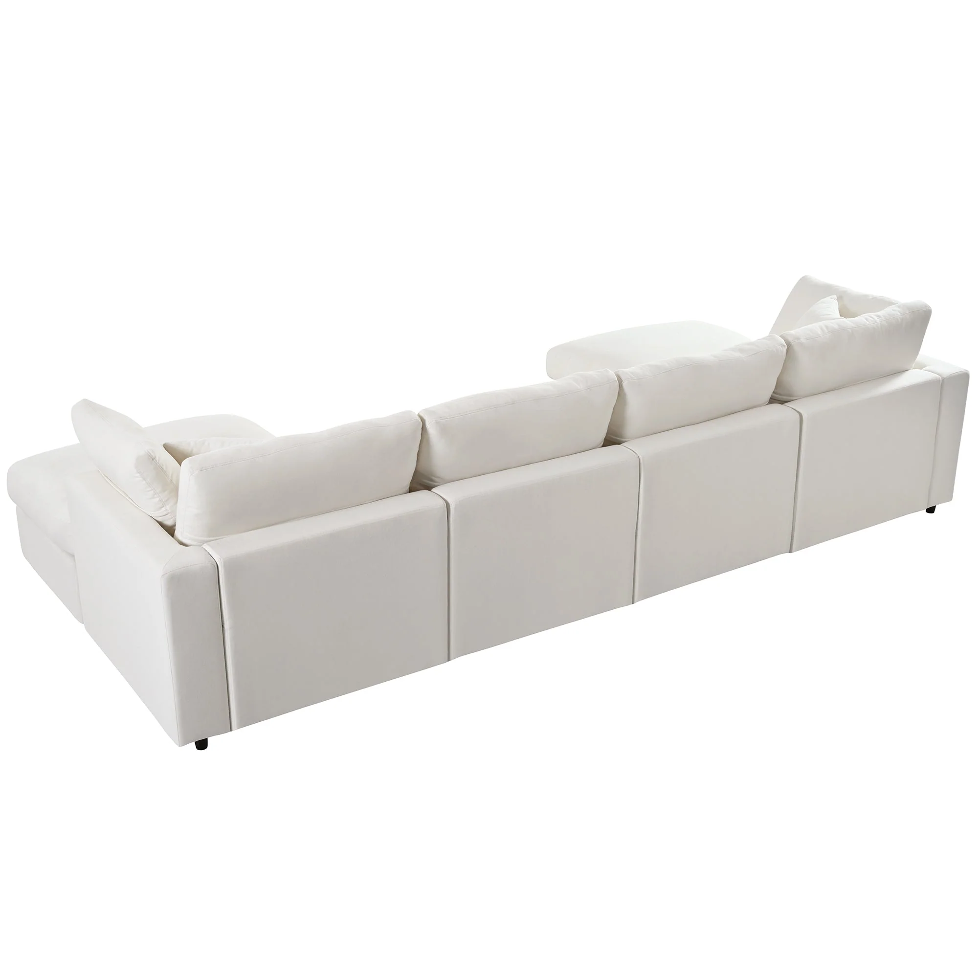 Modern Modular Chenille U-Shaped Sectional Sofa with Two Ottomans