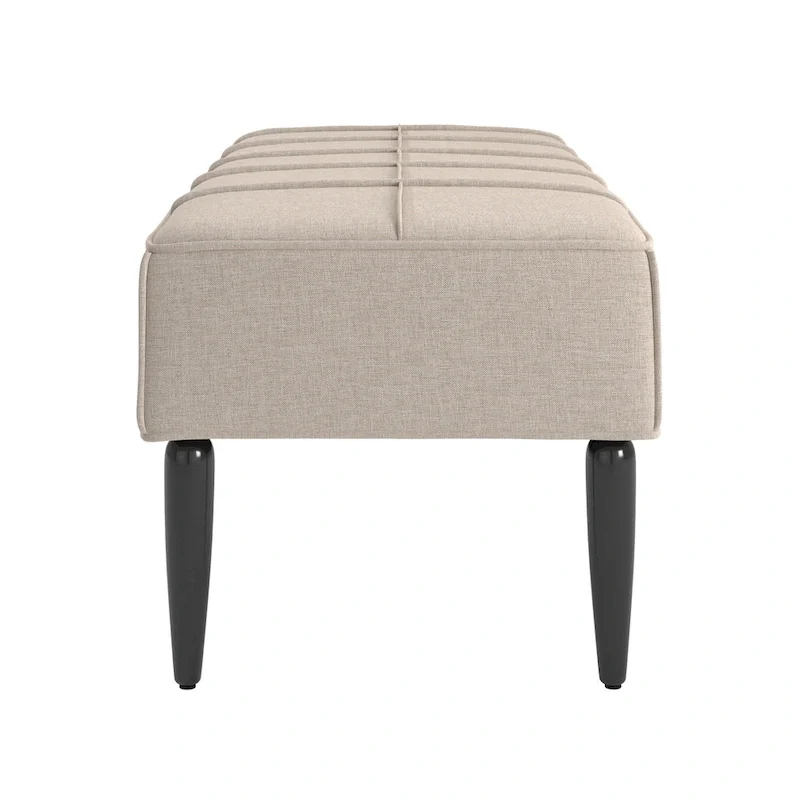 Cassian Black Finish Linen Upholstered Bench by iNSPIRE Q Modern