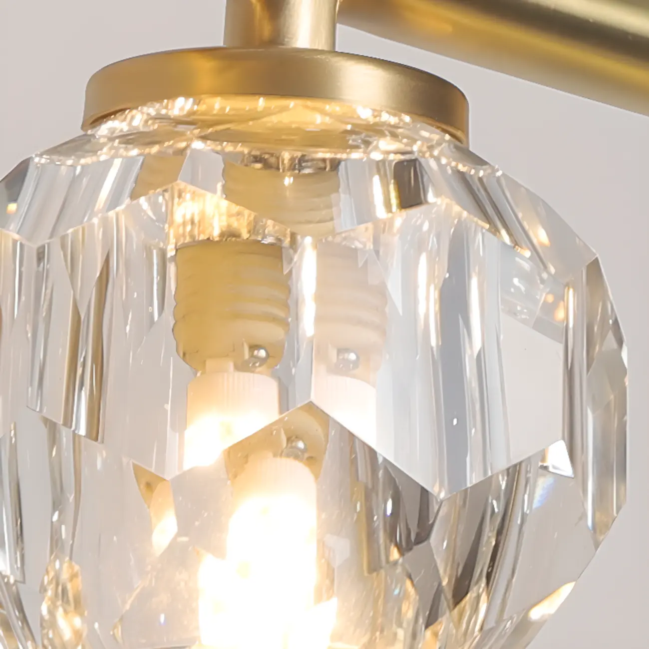 Elegant Linear Globe Brass Crystal Vanity Lights in Multi-Light