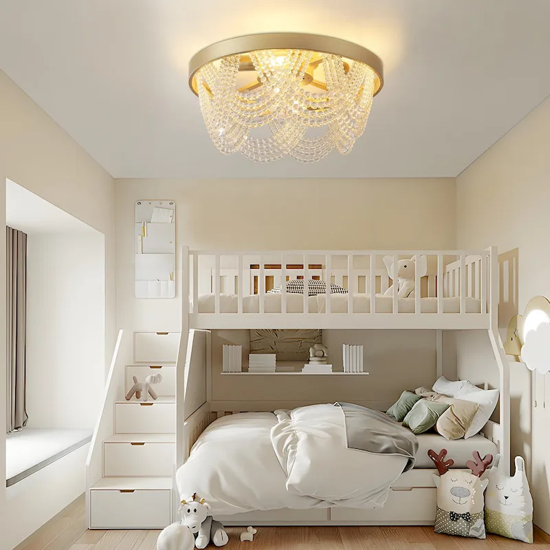 20  Boho Crystal Ceiling Fans with Lights Flush Mount