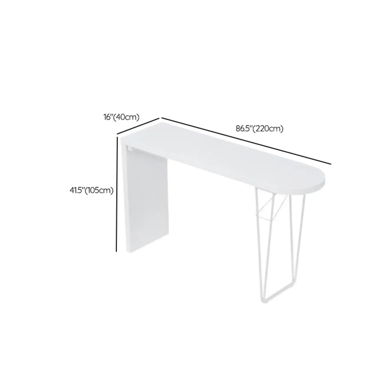 Stylish Pure White Wooden Metal Double Pedestal Bar Tables