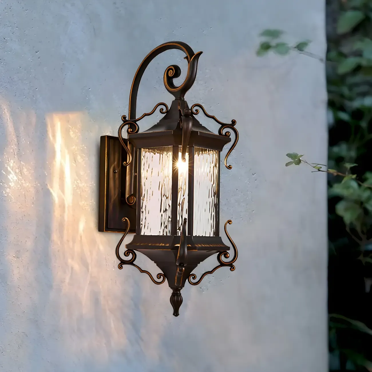Rustic Metal Outdoor Wall Sconce Light