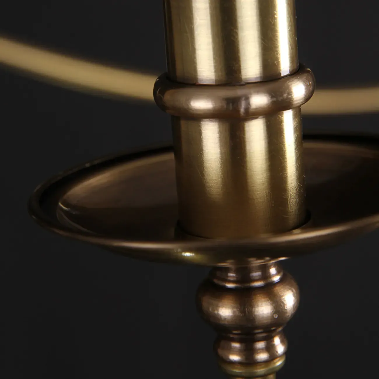 Simple Linear Gold Metal Candelabra Chandelier