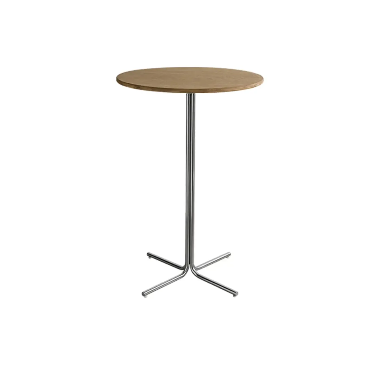Modern Natural Wood Silver Metal Cross Legs Bar Tables