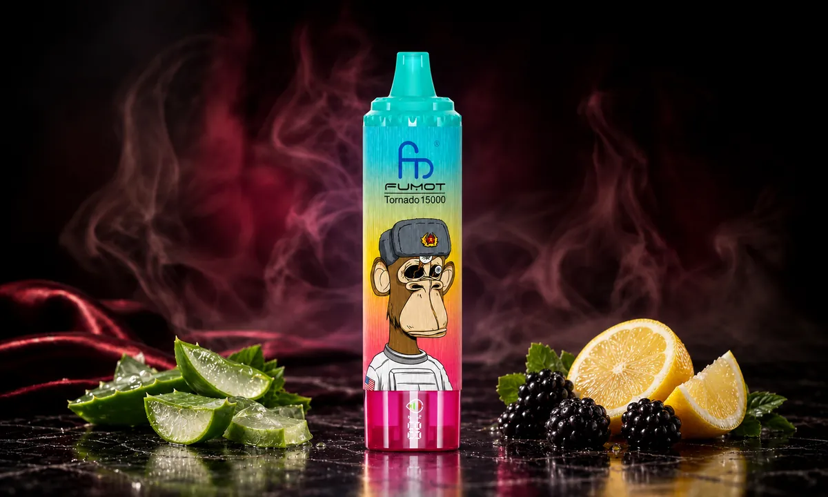 FUMOT Tornado 15000 Aloe Lemon Berries – E-Zigarette in einer atmosphärischen Produktszene