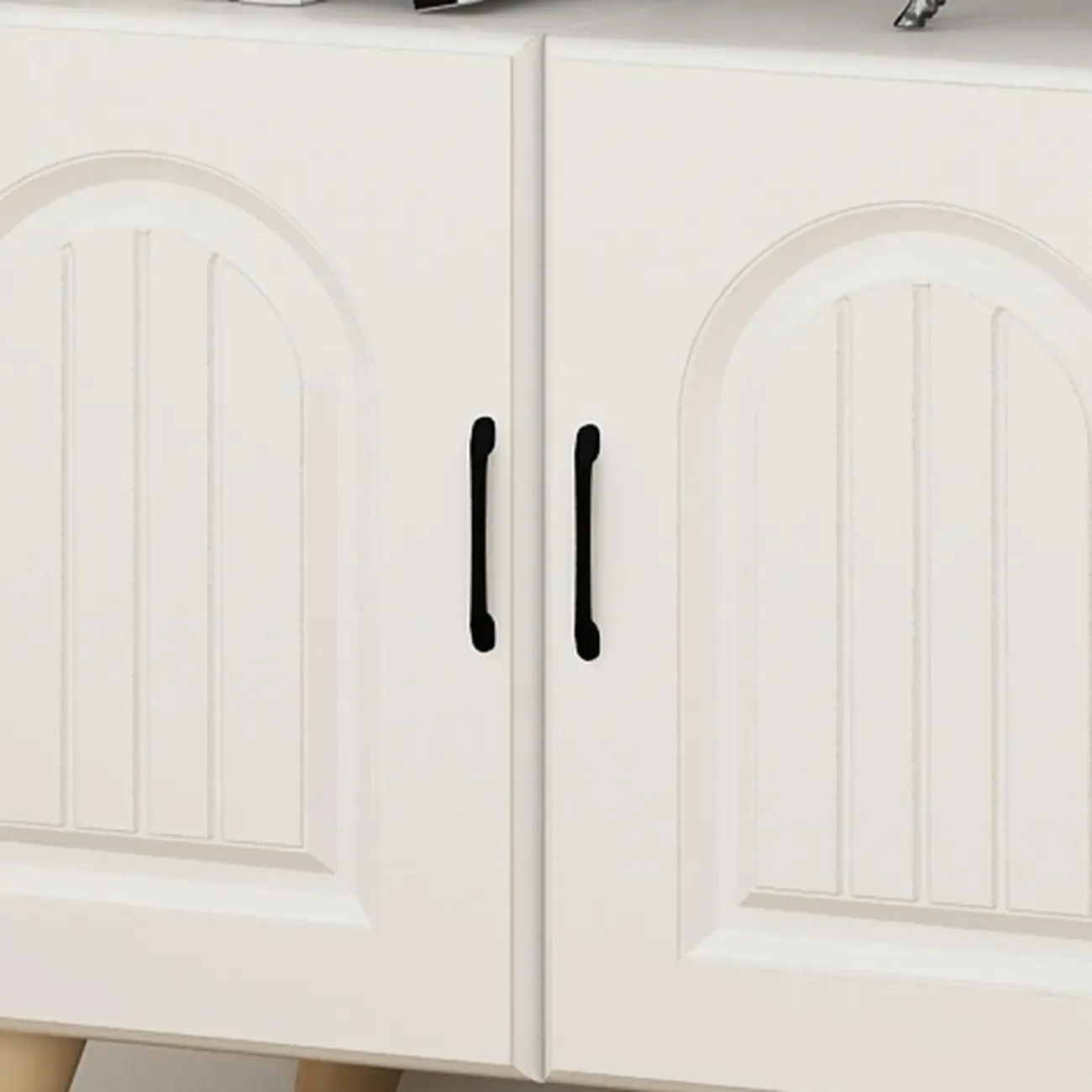 Wood 3-Tier White and Yellow Cube Bookcase with Cabinet