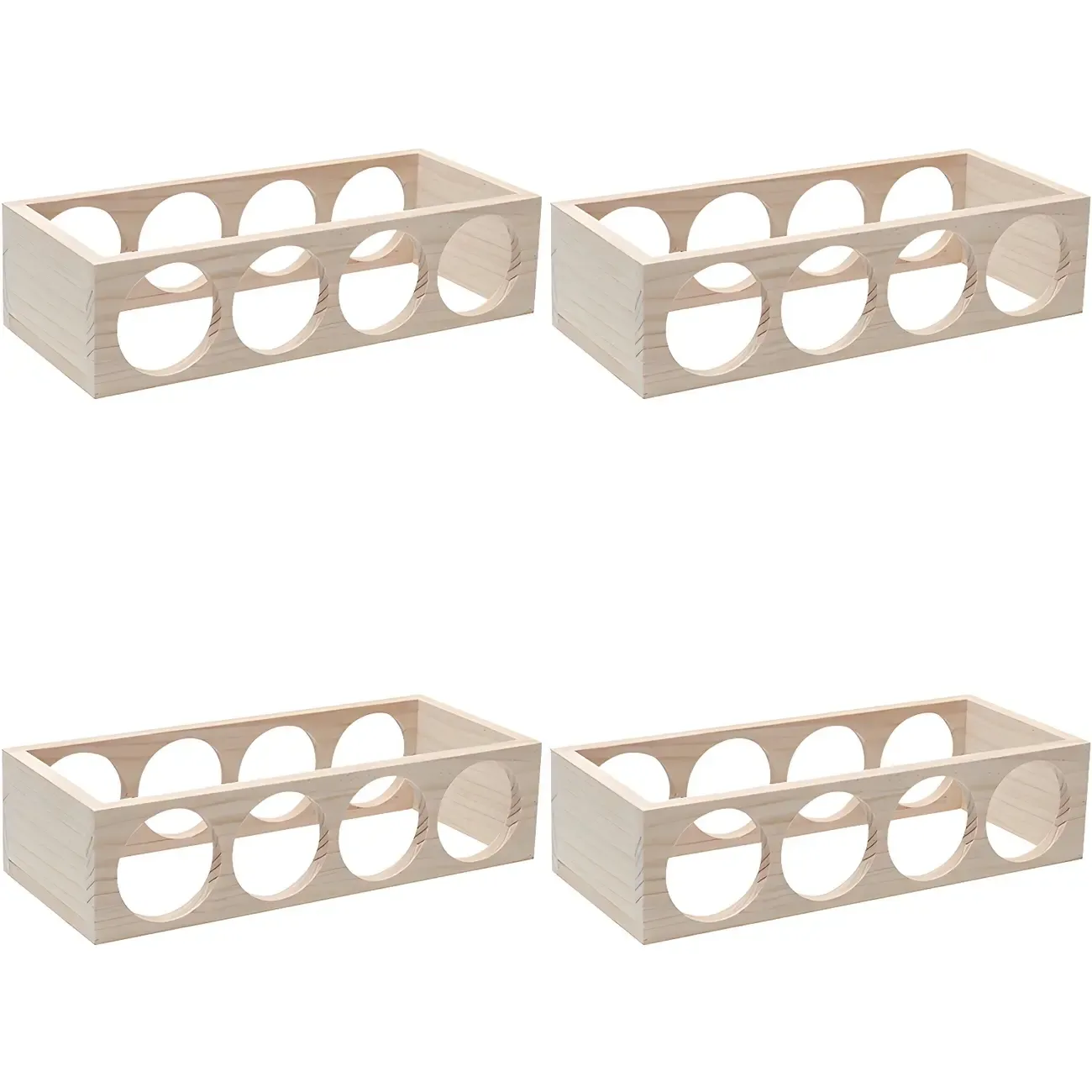 Natural Wooden Stackable Wine Rack Tabletop Wine Holder