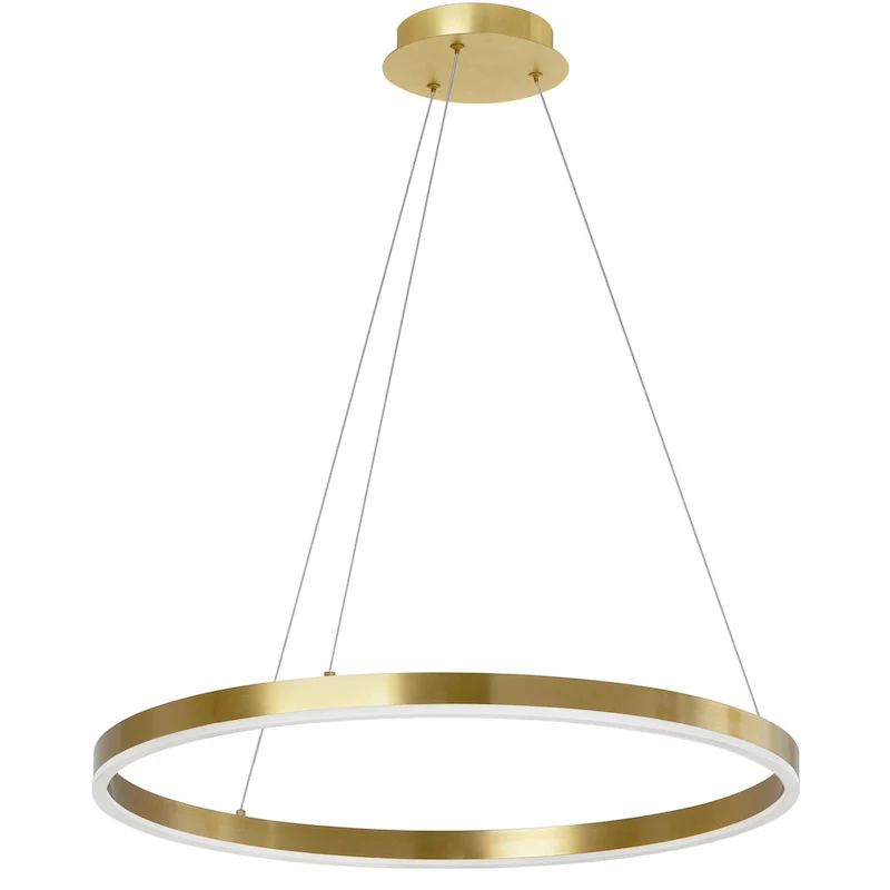 34W Chandelier, Aged Brass with White Acrylic Diffuser