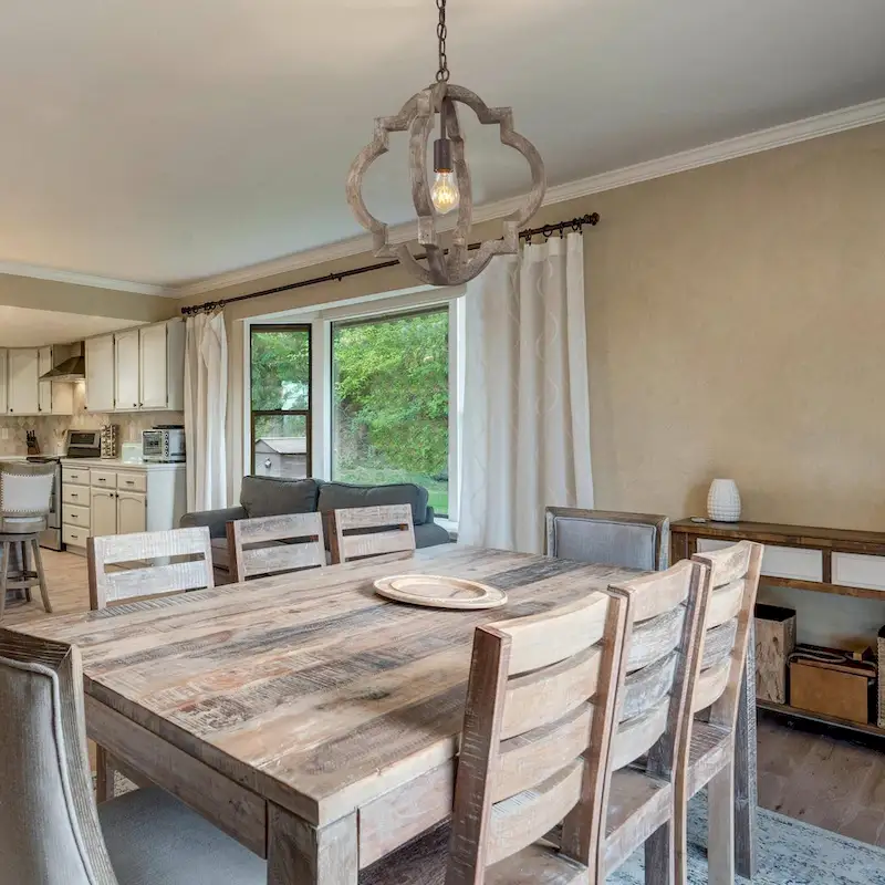 Farmhouse 1-Light Wood Lantern Chandelier Kitchen Island Pendant Lights - D 16 x H 17.5