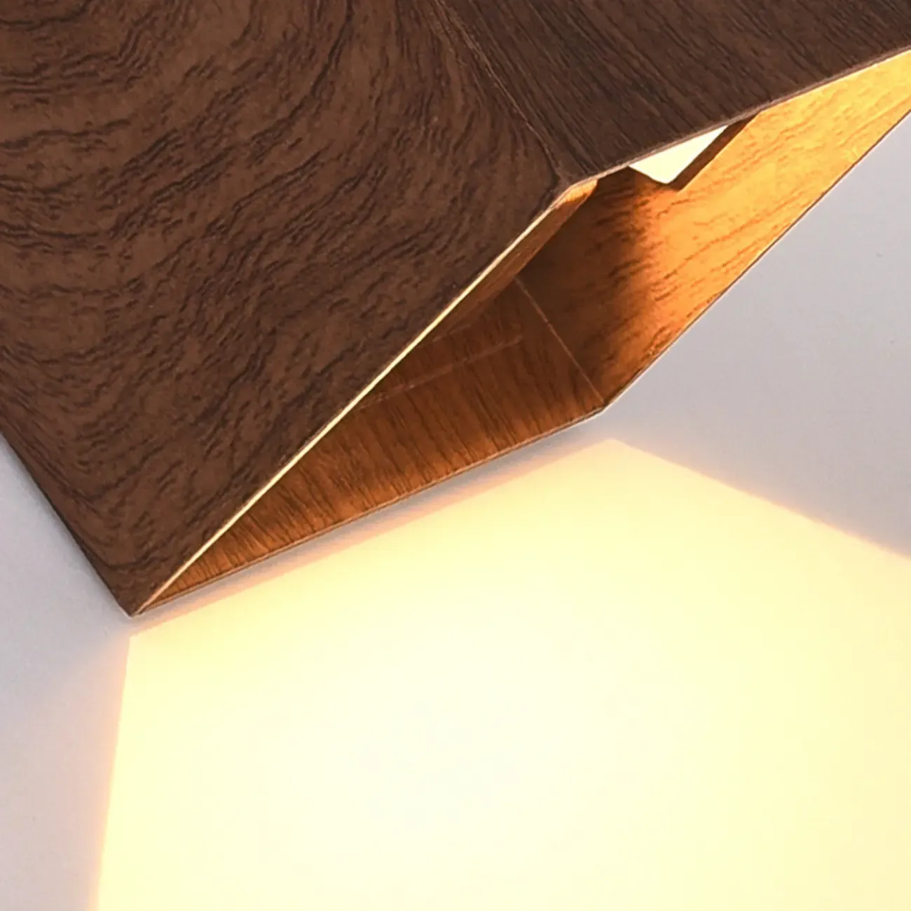 Walnut Geometric 2-Light LED Wall Sconce with Up & Down