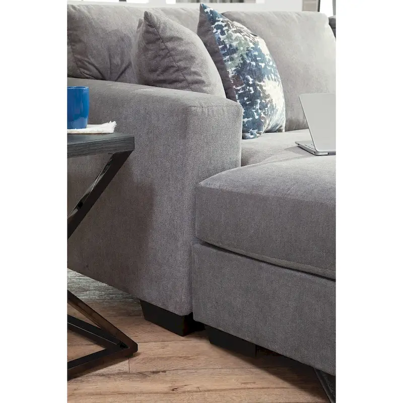 American Furniture Classics Graphite Model A414V6-K2 U Shaped Sectional with 4 Throw Pillows