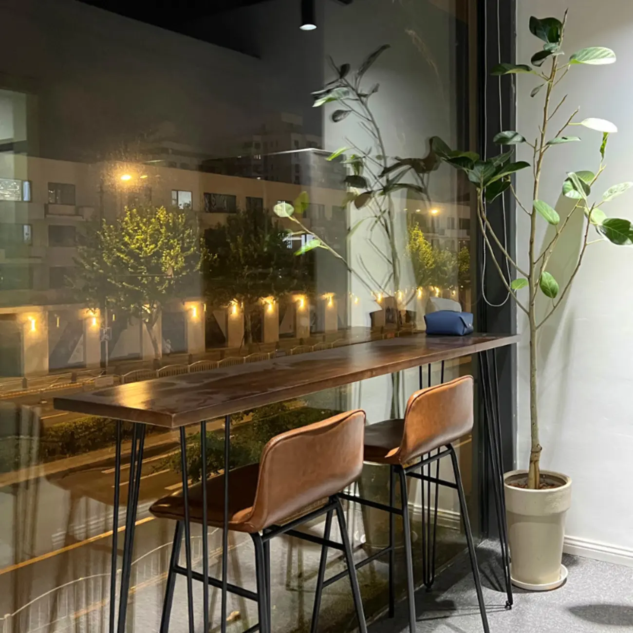 Modern Cocoa Wooden Steel Hairpin Legs Bar Tables