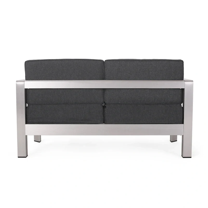 Aviara Aluminum Loveseat and Coffee Table by Christopher Knight Home