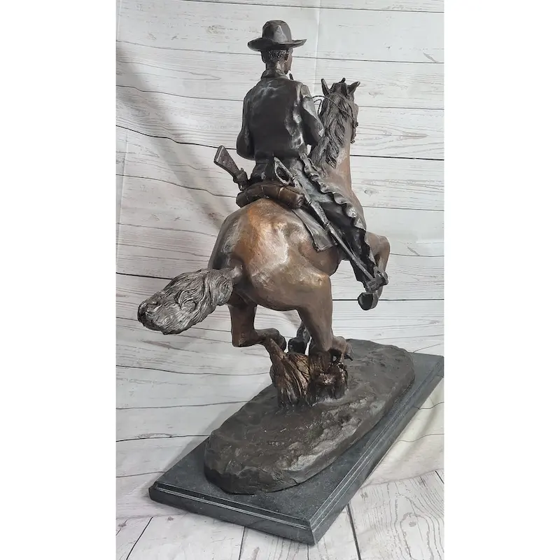 Trooper Of The Plains Frederic Remington Bronze Western Art Sculpture 22 Inches X 21 Inches