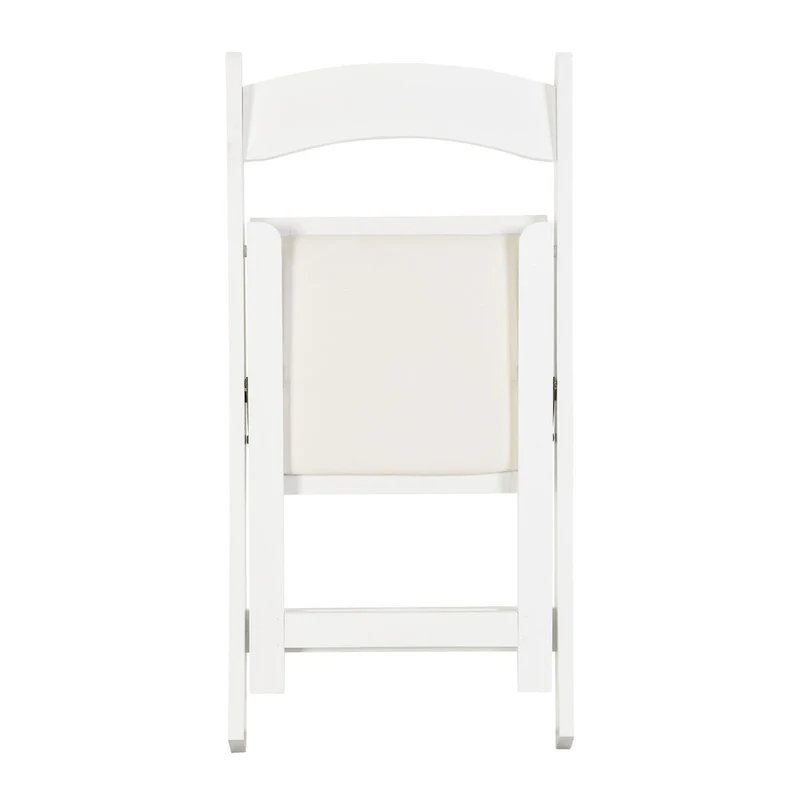 Upholstered Folding Chair,Space Saving, Easy To Carry, ,4PCS,Beige cushion/white shelf,Dining room