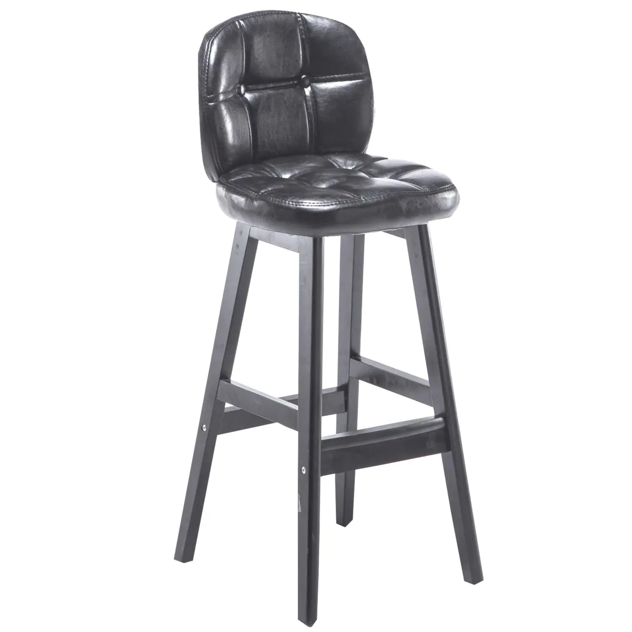Elegant Low Back Bucket Faux Leather Bar Stool