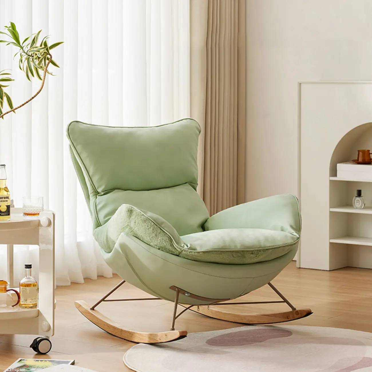 Upholstered Rocking Chair with Optional Ottoman