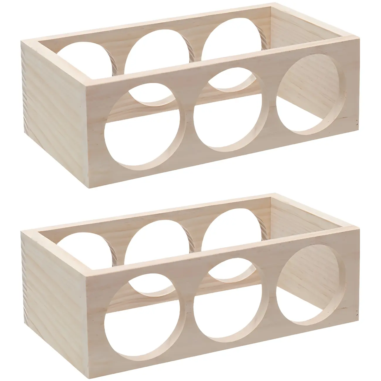 Natural Wooden Stackable Wine Rack Tabletop Wine Holder