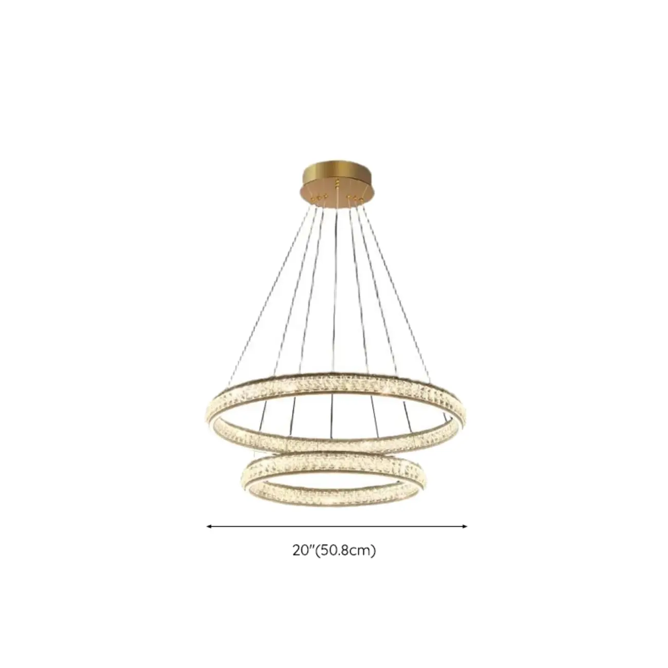 Luxury LED Golden Tiered Ring Crystal Chandelier