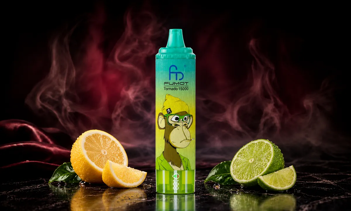 FUMOT Tornado 15000 Lemon & Lime – E-Zigarette in einer atmosphärischen Produktszene