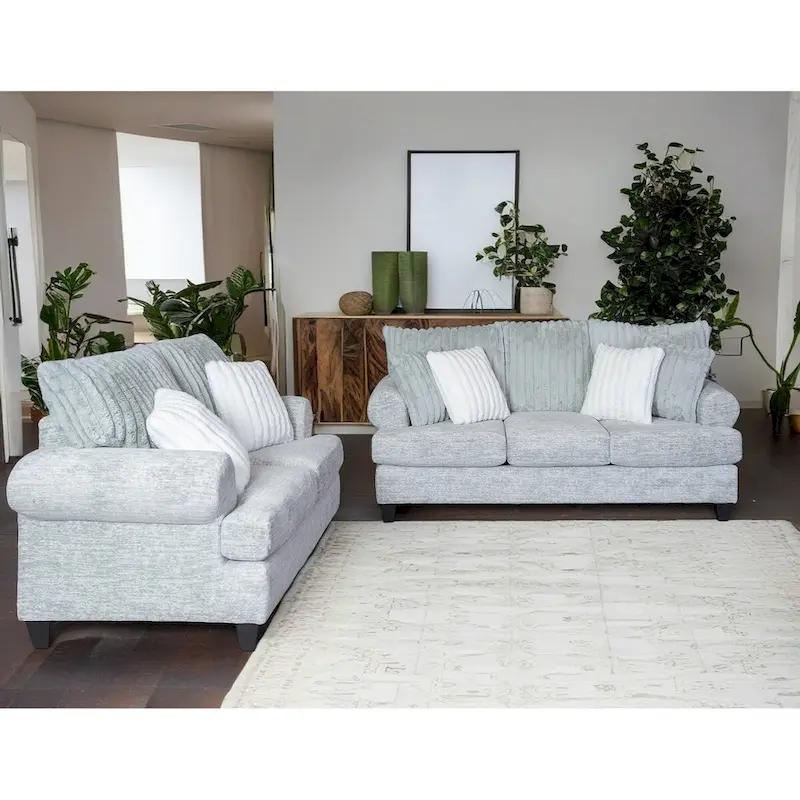 Roundhill Oasis 2-Piece Living Room Set, Sofa and Loveseat