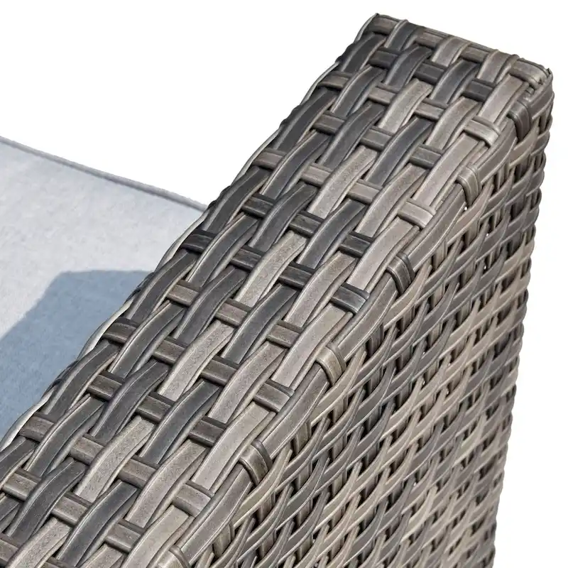 HOOOWOOO 10-piece Grey Rattan Patio Furniture Set with Fire Pit