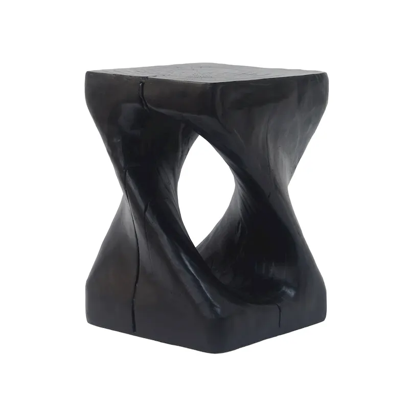 MGO Twist Shape Side Table, Wood-like Texture