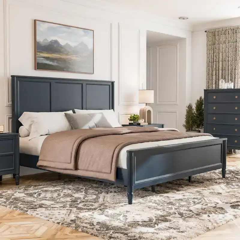 Furniture of America Arlena Classic Modern Solid Wood Panel Bed