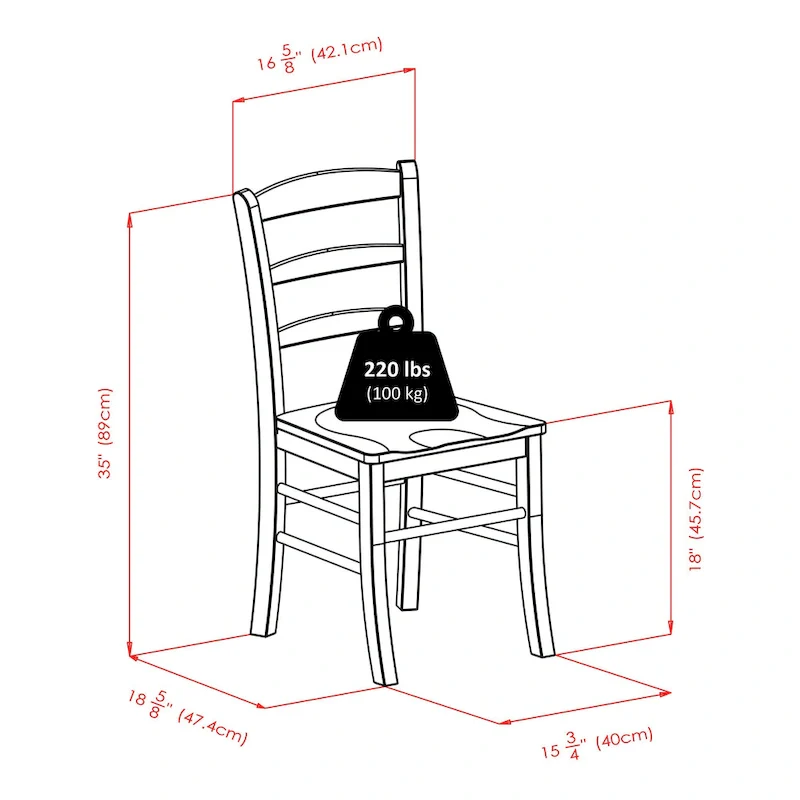 3-Pc Drop Leaf Table with Ladder-back Chairs, Walnut