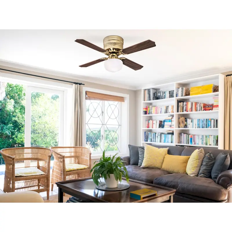 Westinghouse Lighting Casanova Supreme 42-Inch 4-Blade Indoor Ceiling Fan with LED Light and Opal Schoolhouse Glass