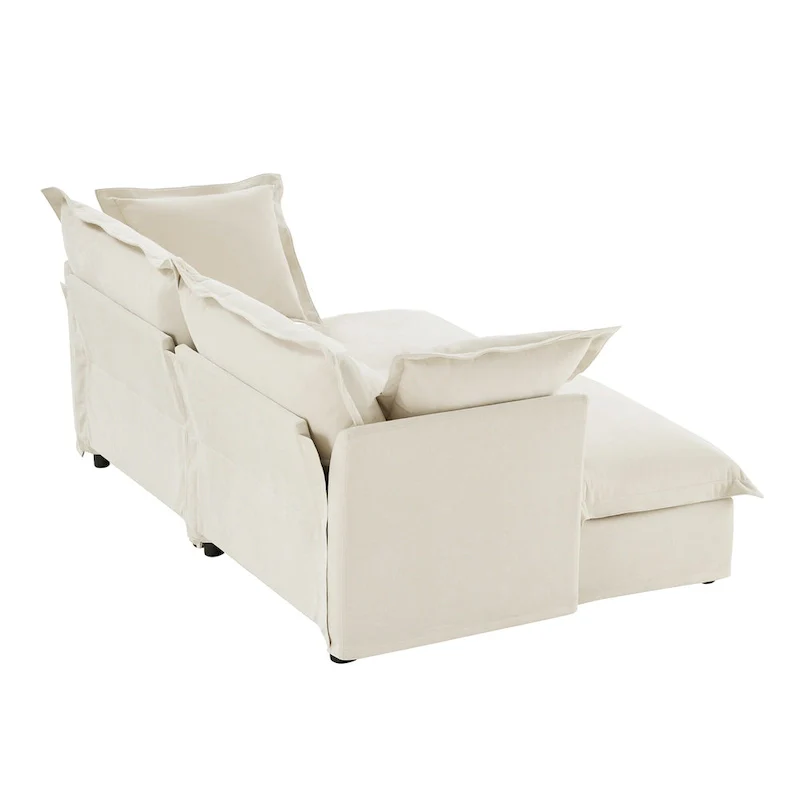 83.4 Chenille 2-Seater Sectional Sofa with Ottomans