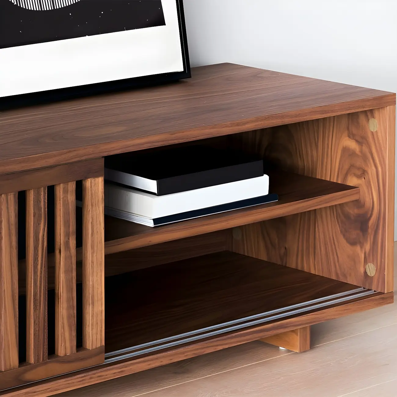 Modern Wood TV Stand Entertainment Center