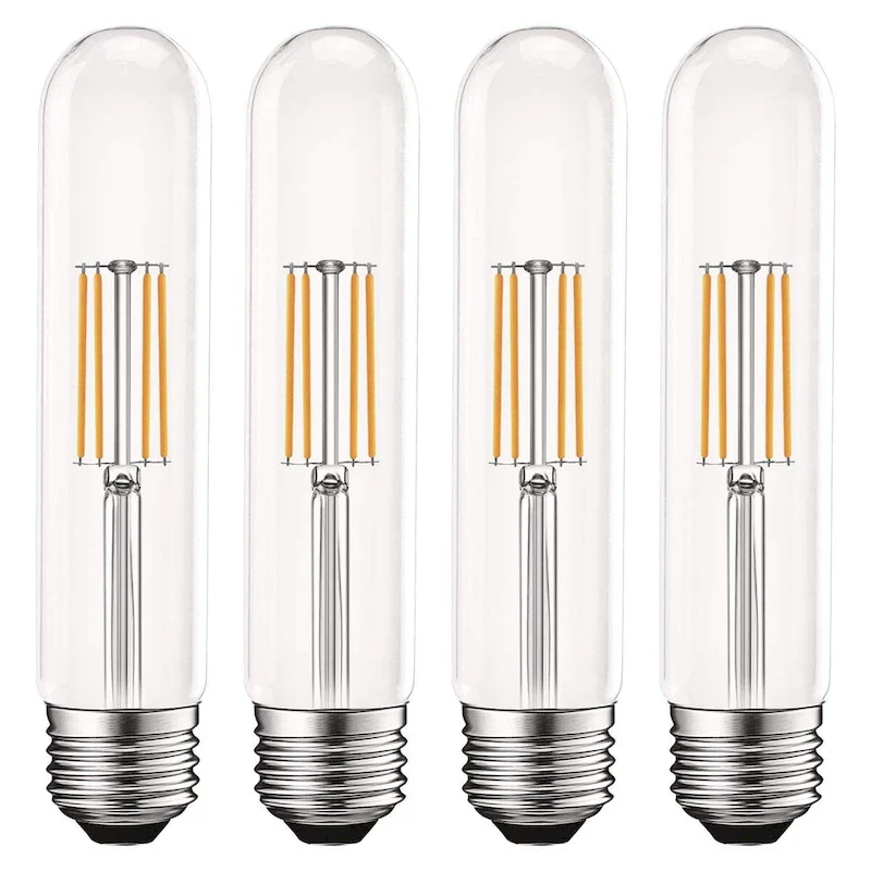 Luxrite Vintage T9 LED Tube Light Bulbs 60W Equivalent, 2700K Warm White, 550 Lumens, Dimmable, 5W, E26 Base (4 Pack)