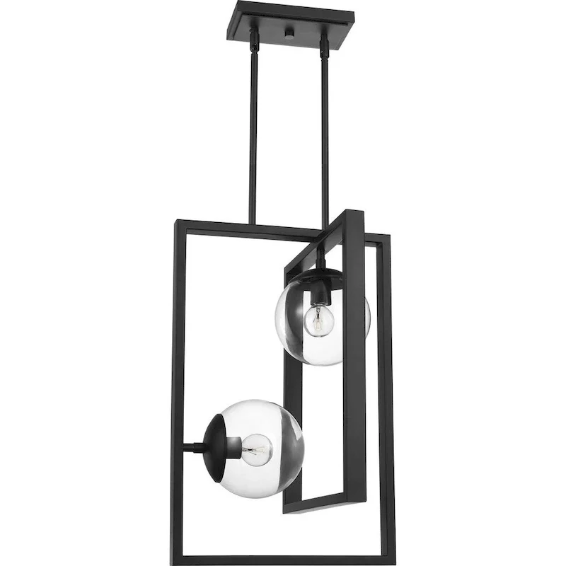 Atwell Collection Black Two-Light Pendant - 23.620  x 16.340  x 16.340