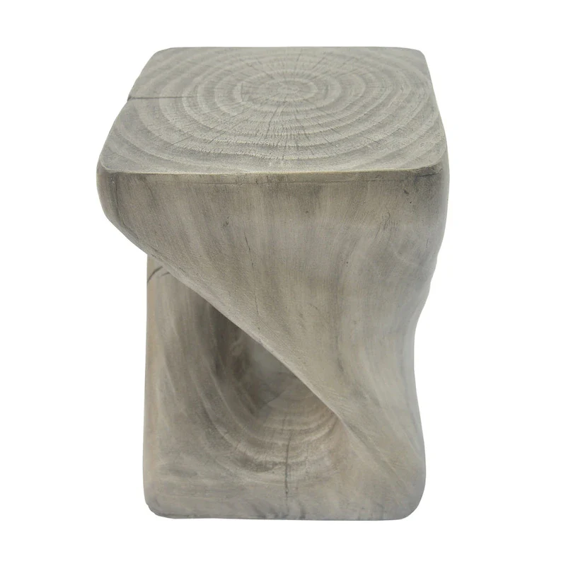 MGO Twist Shape Side Table, Wood-like Texture