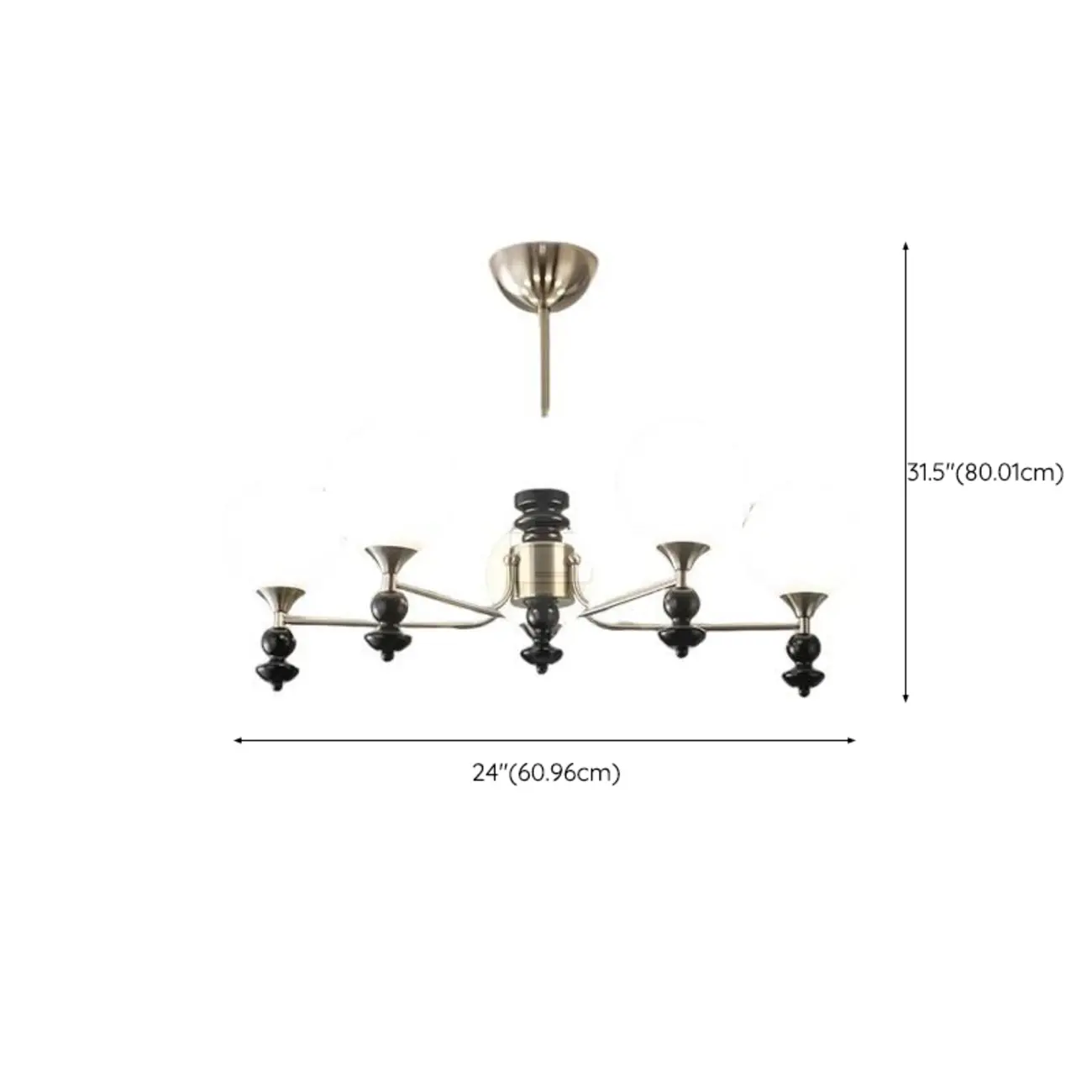 Modern Stylish Black Nickel Glass Globe Chandelier