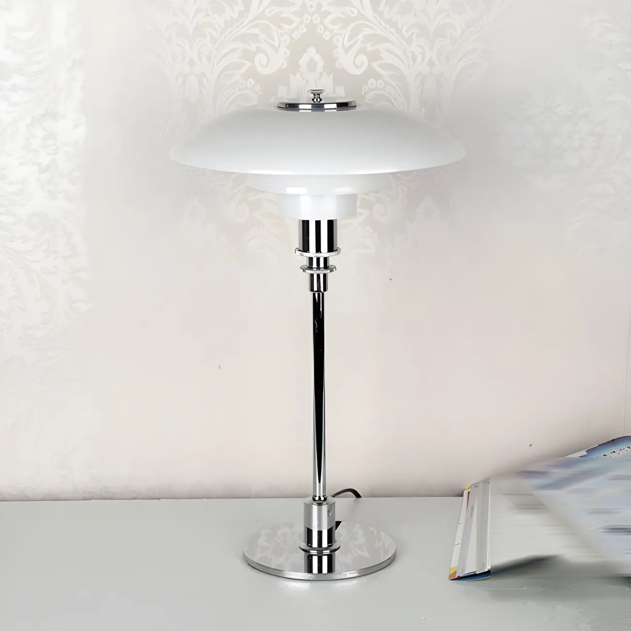 HomeyFad Post-Modern Tiered LED Table Lamp with Built-In Power