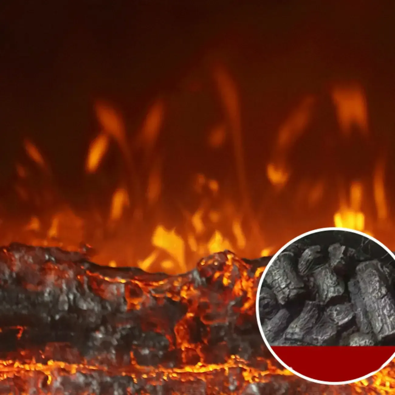 87 Rectangle Black Electric Fireplace Stone TV Stand with Light