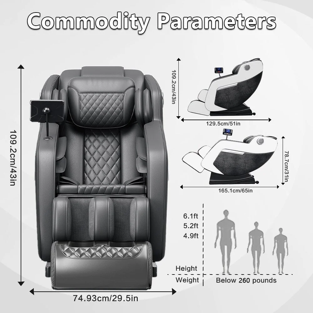 Zero Gravity Massage Recliner Chair with Full Body Massage, Heating, and Built-in Bluetooth Audio
