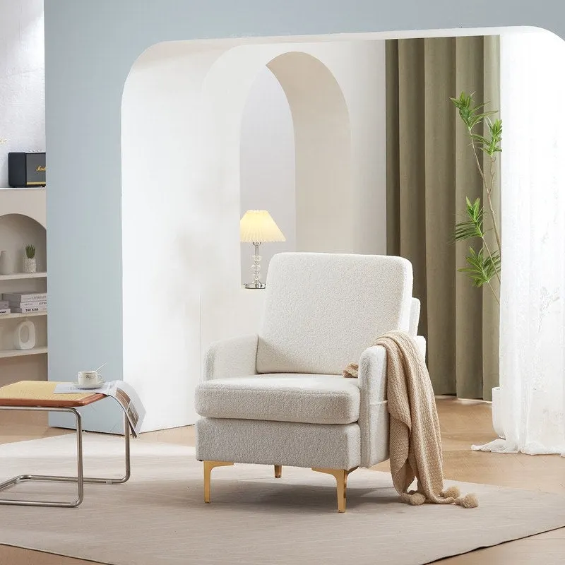 Upholstered Linen Accent Armchair