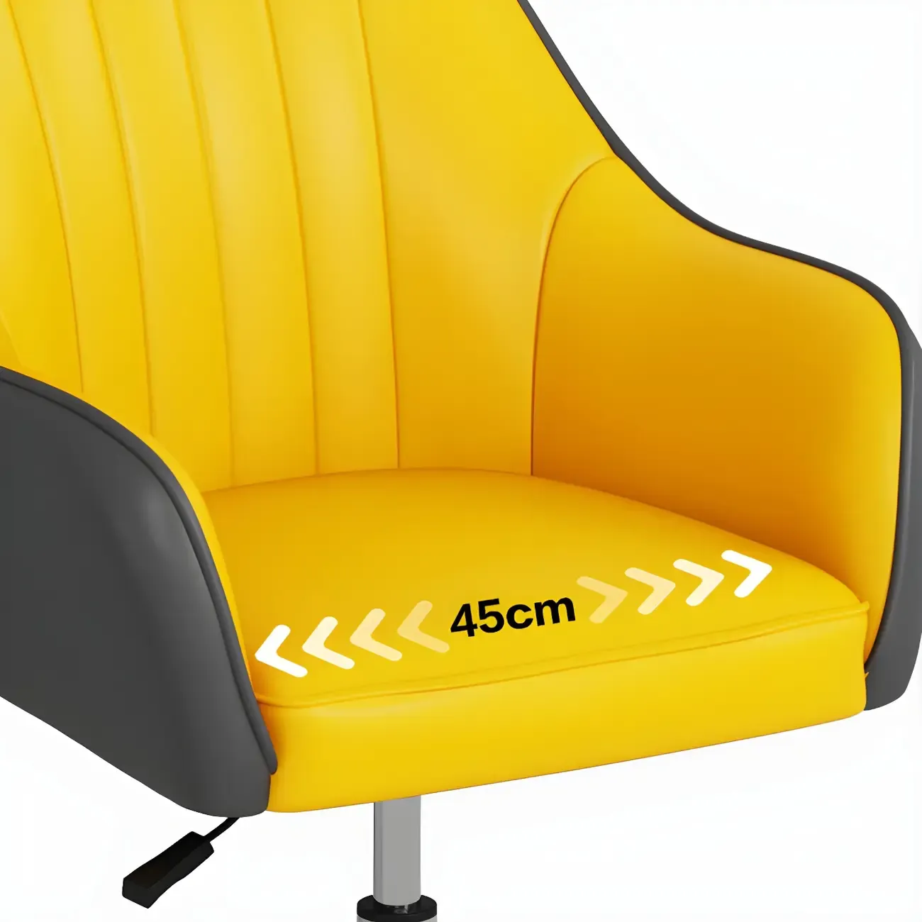 Modern Yellow Leather Swivel Office Chair
