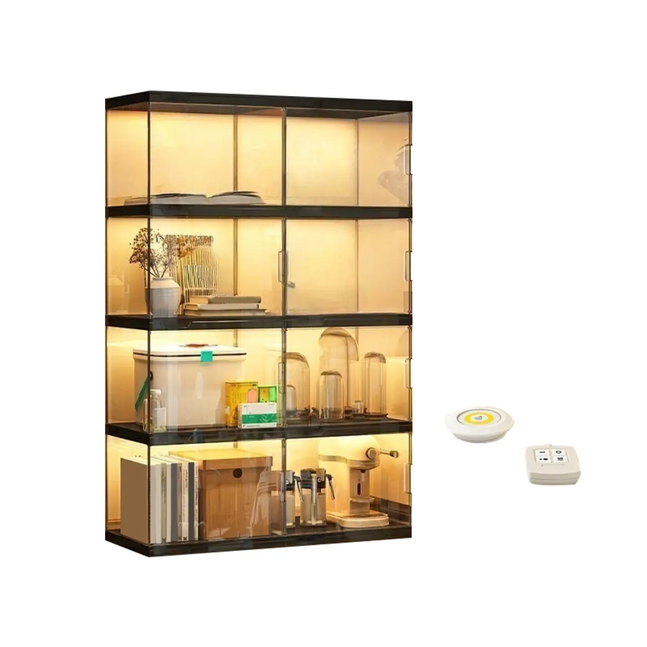 Modern Acrylic 5-Tier Lighted Display Bookcase