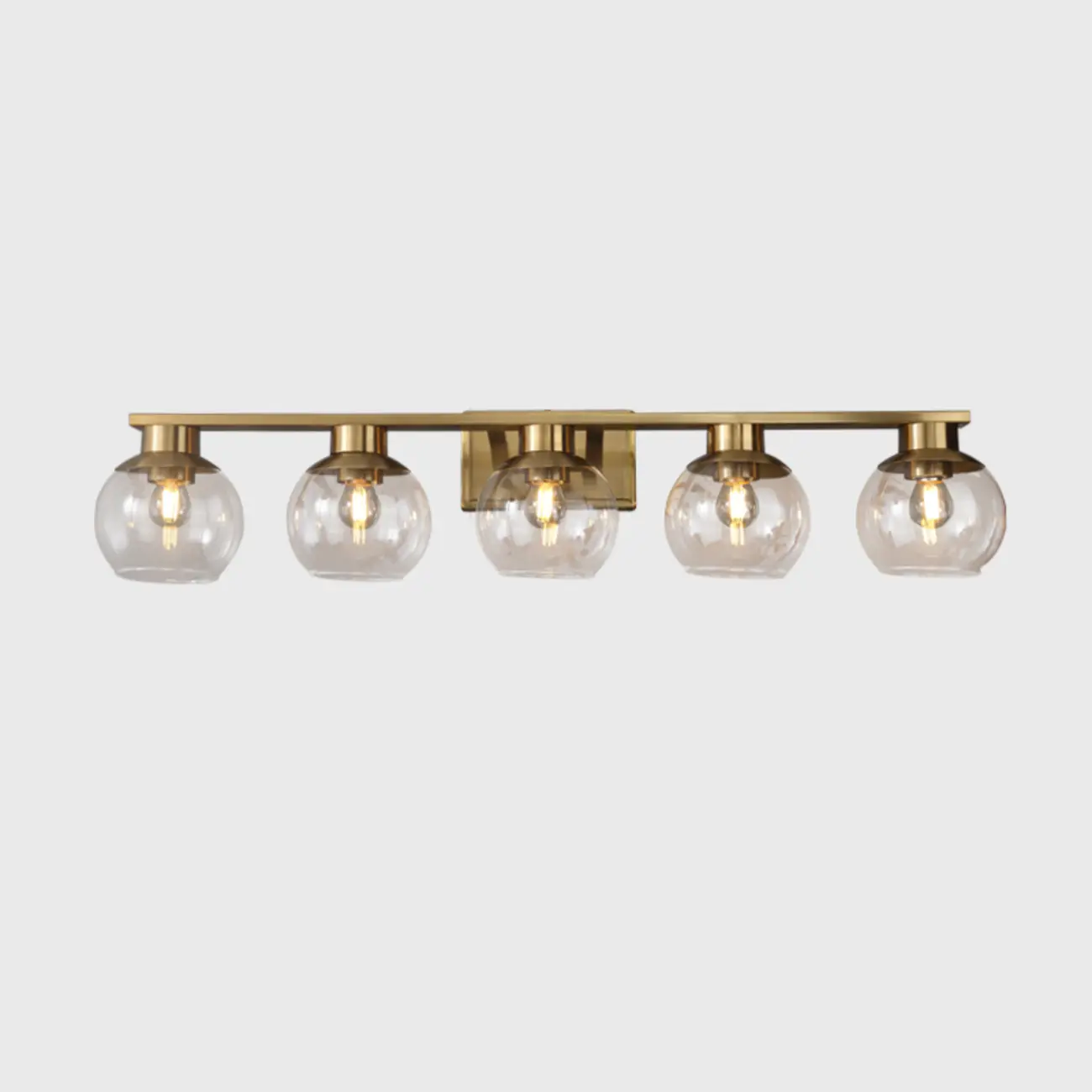 Classic Brass Vanity Lights with Transparent Ball Shade